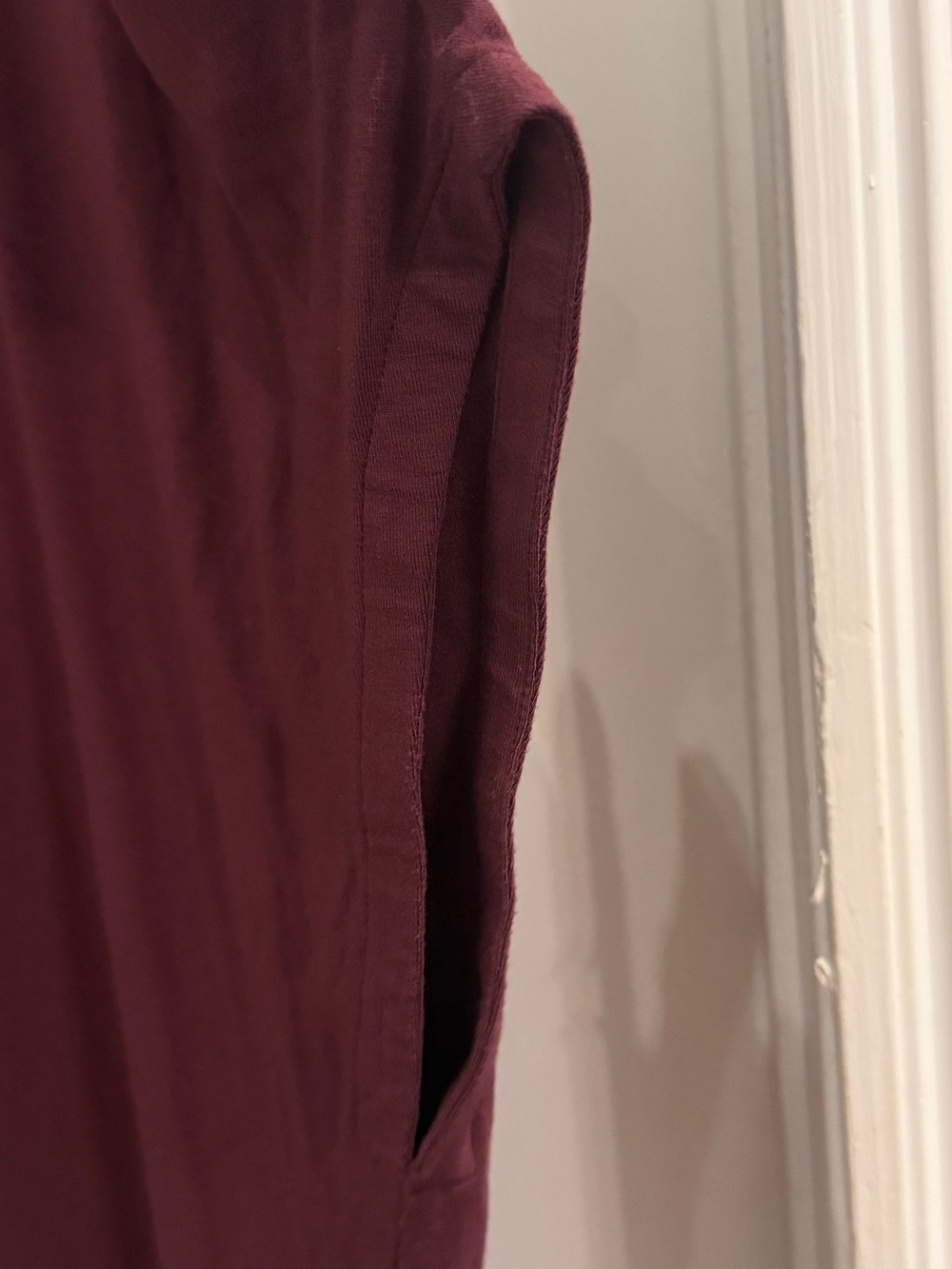 Daily Ritual Mock Neck Poncho Batwing Top XL Deep Burgundy Cozy Loungewear‎ - Picture 4 of 5